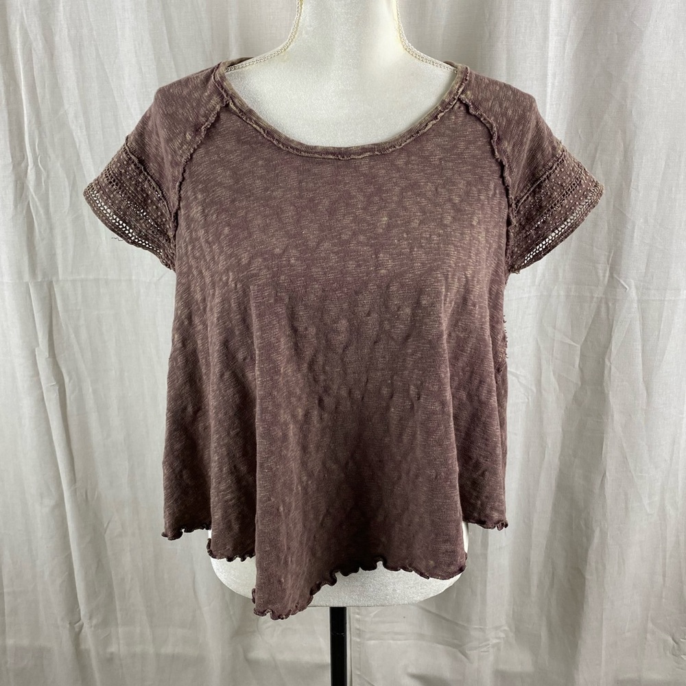 Altar'd State Boho Bohemian Hankerchief Hem Loose Fit Blouse Top -Size XS